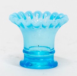 1.75' Fenton Miniature Blue Opalescent Vase