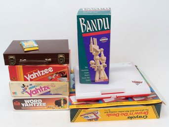 Lot Of Games Includes Band, Mickey Mouse Yahtzee And Crayola Draw N Desk