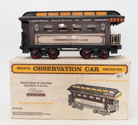1985 Jim Beam Central Railroad Of New Jersey Observation Car Whiskey Decanter In Original Box (empty)