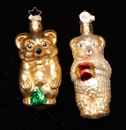 Hand Blown Glass Poodle And Corgi Ornaments