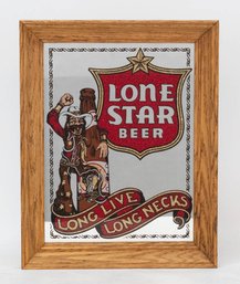 Lone Star Beer Long Live Long Necks Mirrored Bar Sign