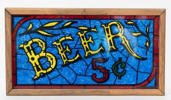 Foil 5 Cent Beer Bar Sign