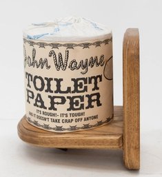 Oak Toilet Paper Holder With John Wayne Toilet Paper
