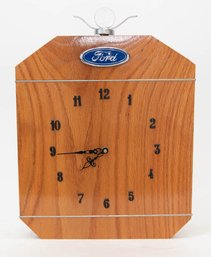 Ford Emblem Oak Wall Clock