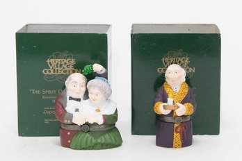 Dept. 56  'bah, Humbug!' And The Spirit Of Christmas' Porcelain Hinged Boxes