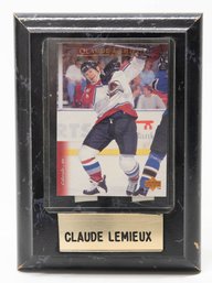 1990s Colorado Avalanche Claude Lemieux Trading Card On Plaque