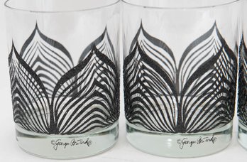 4' Georges Briard Signed 1960s-70s Black Highball Glasses (5)