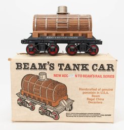 1983 Jim Beam Jersey & Western Railway Tank Car Whiskey Decanter In Original Box (empty)