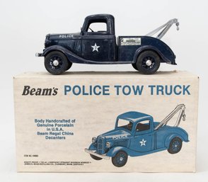 1987 Jim Beam Police Tow Truck Whiskey Decanter (empty)