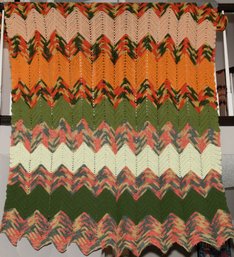 1970s Handmade Crocheted Blanket 80'x60'