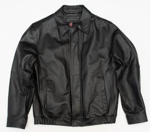 Covington Men's Genuine Black Leather Jacket Size Medium