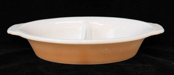 Fire King Peach Luster Divided Serving Dish