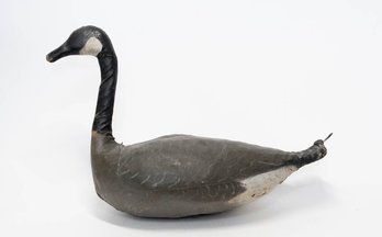 Early 20th Century Canvas And Straw Stuffed Canadian Goose Decoy