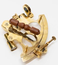 Marine Brass Sextant In Rosewood Box