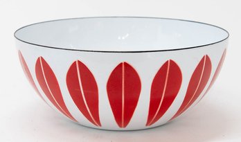 Lotus Cathrine Holm 1960s Bowl By Grete Prytz Kittelsen. Red White Norwegian