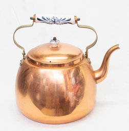 Copper Tea Pot With Porcelain Handle