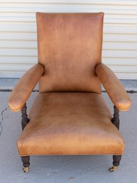 Restoration Hardware Chestnut Saddle Leather Low Arm Chair (2 Of 2)