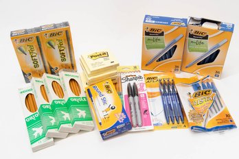 Lot Of Office Pens And Post Its