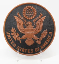 United Staes Of America Wooden Emblem Plaque