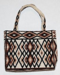 Vintage Hand Woven Stitched Southwestern Diamond Print Bag