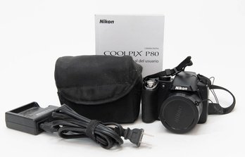 Nikon Coolpix P80 Digital Camera With Case (missing Battery)