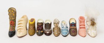 Assorted Lot Of Ladies Collectible Shoe Figurines