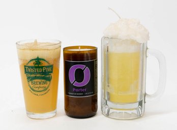 Twisted Pine Brewing, Porter And Beer Glass Candles