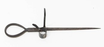 11' Antique Hand Forged Iron Sticking Tommy Miners Candle Holder