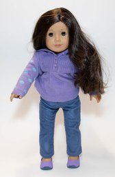 2011 American Girl Doll Brown Hair With Green Eyes And Outfit 18'