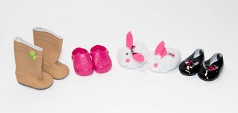 American Girl Doll Bunny Slippers, Boots, Crocs And Tap Shoes