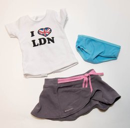 American Girl Doll I Love London Top, Underwear And Skirt