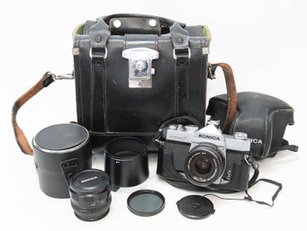 Konica Autoreflex A Camera With Lens And Case