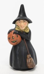 1997 Hand Painted Chalkware Witch Signed Moni Artist Monika Marceau