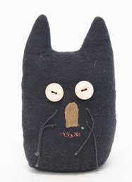 Americana Black Cat Head Folk Art Doll