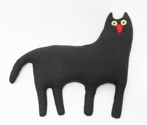 Americana Black Cat Folk Art Doll