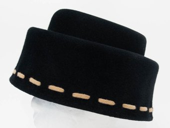 Neiman Marcus Ladies Fur Felt Black Hat Made In England