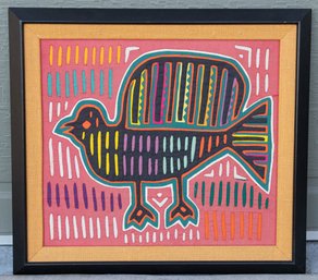 Mola From The San Blas Islands, Caribbean Sea Cuna Indian Cloth 'chicken'