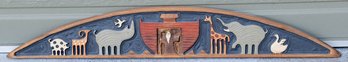 1992 Signed W.B.S. Chicken Creek Hand Carved Wooden Noah's Ark Wall Hanging