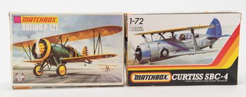 1973 Matchbox Boeing P-12E And Matchbox Curtiss SBC-4 Model Kits 1:72