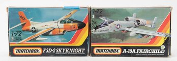 1983 Matchbox F3D-2 Skyknight And A-10A Fairchild Model Kits 1:72