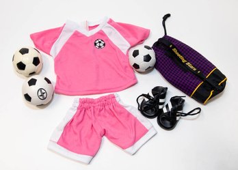 Dress Along Dolly Soccer Uniform With Soccer Balls 18'