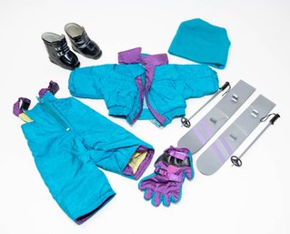 1993 18' Doll Skiing Outfit And Skis