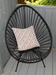 CB2 Acapulco Black Outdoor Chair And Pillow