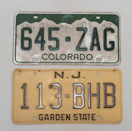 Colorado And New Jersey License Plates