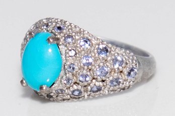 Sleeping Beauty Turquoise In 925 Silver Ring Size 9