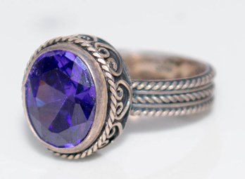 Amethyst February Birthstone Ring In 925 Silver Size 7