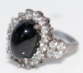 Black Onyx Ring In 925 Silver Size 7