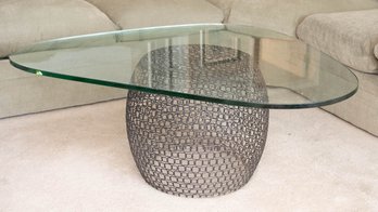 Contemporary Metal And Glass Coffee Table
