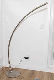 Columbus Arch Floor Lamp In Satin Nickel