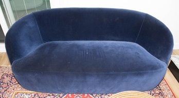 CB2 Gwyneth Navy Velvet Loveseat (In The Garage For Easy Pick Up)